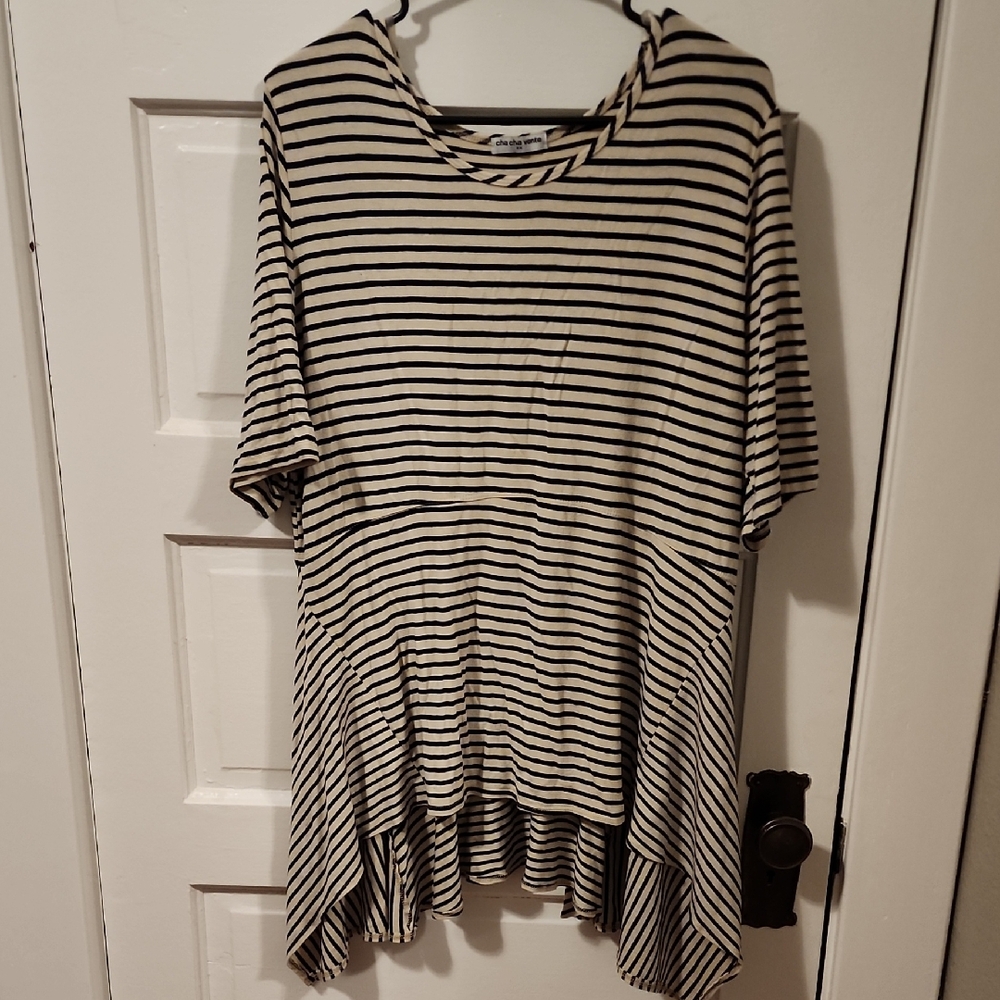 Striped Black and White Women's Top
